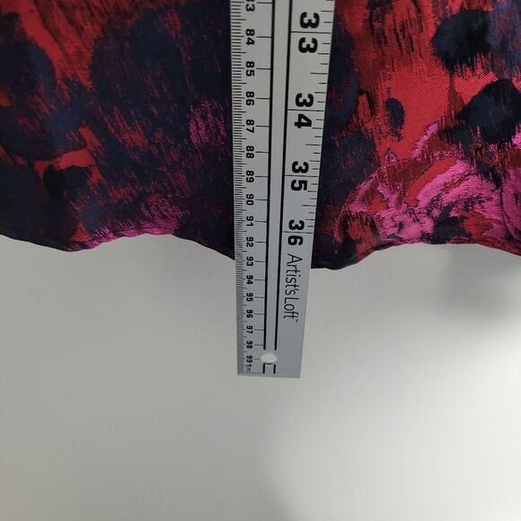 Xscape Fit Flare Mini Dress Black Red Pink Floral Metallic Cocktail Homecoming - Picture 6 of 7